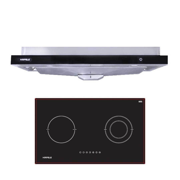 [BUNDLE] Hafele 90cm Semi Integrated Hood 536.88.133 + Hafele 75cm Hybrid Hob 536.08.897