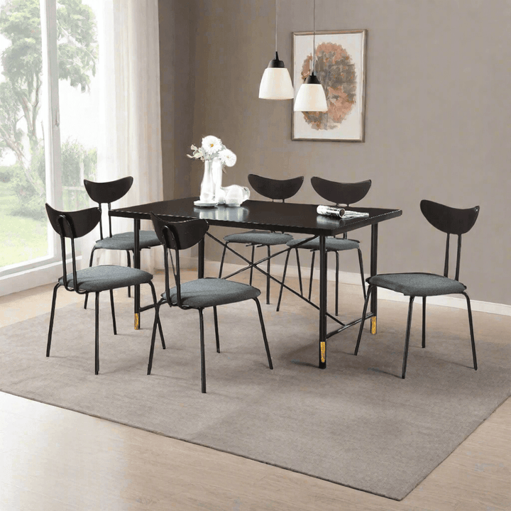Nesta Wooden Dining Set (1+6)