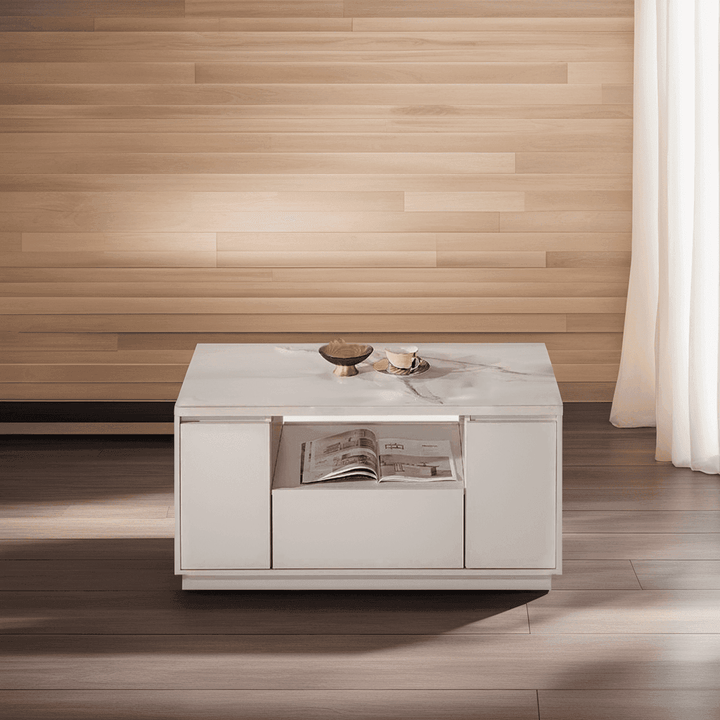 Lazarus Glossy Sintered Stone Coffee Table (100cm)