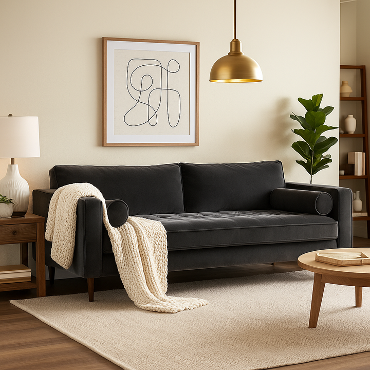 Ashla Velvet Fabric Sofa