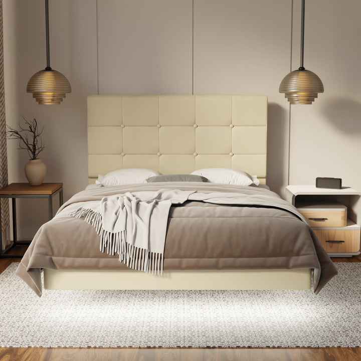 Theron Genuine Leather Floating Bed Frame (With LED) By Esteller