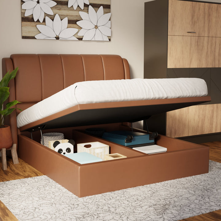 Brinley Faux Leather Storage Bed Frame (Pet Friendly) by Somnuz
