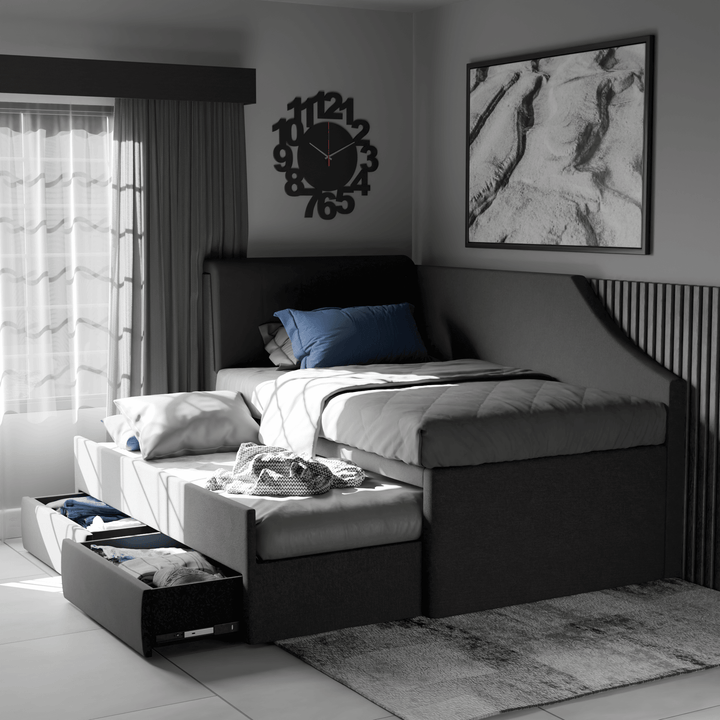 Quinslet Fabric Pull Out Bed with Drawer Storage (Pet Friendly)