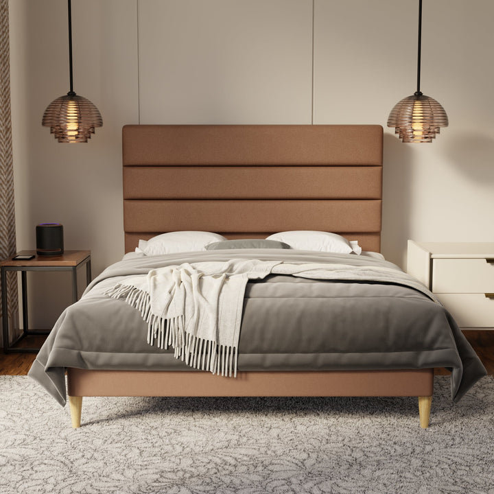 Corlune Fabric Bed Frame (Water Repellent & Pet friendly) by Somnuz