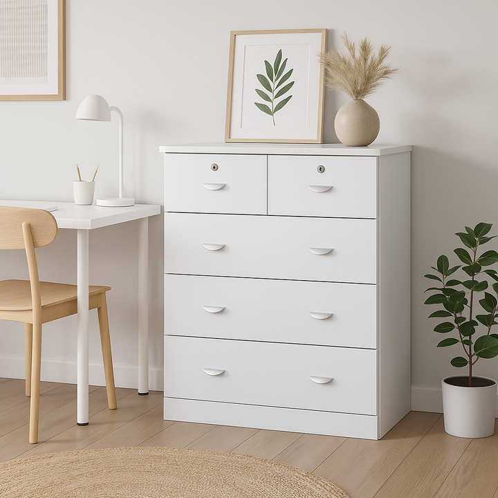 Garrison White Chest Of Drawer (80cm)