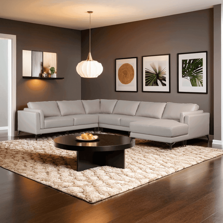 Hinata Genuine Leather Corner L-Shaped Sofa