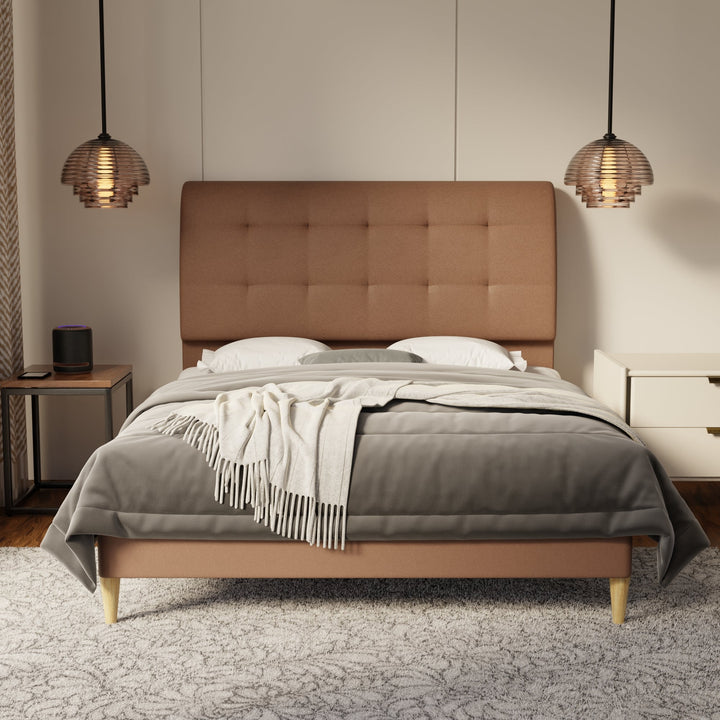 Haldor Fabric Bed Frame (Water Repellent & Pet friendly) by Somnuz
