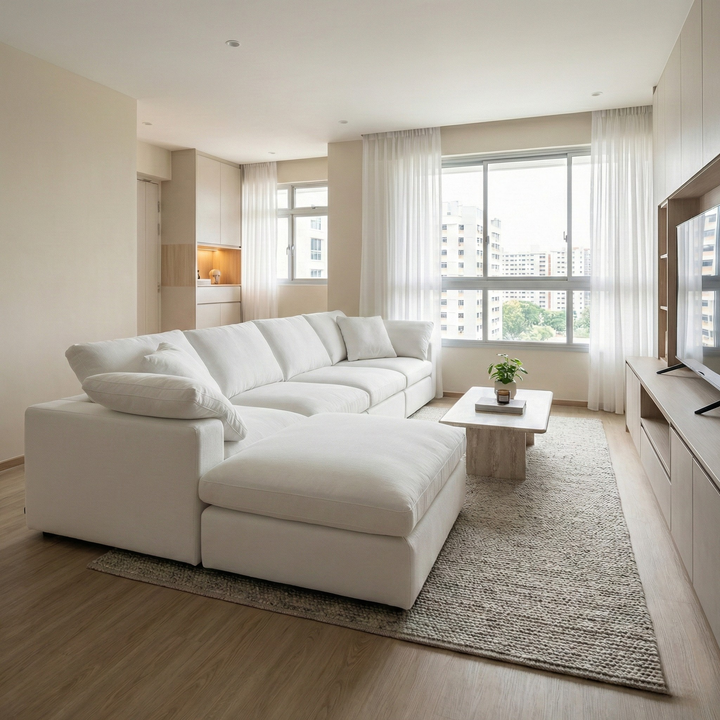 Vector Fabric Sectional Sofa