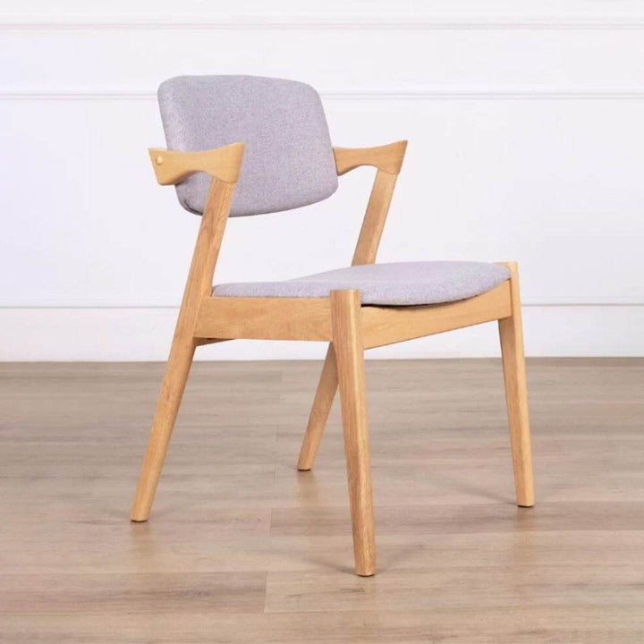 Gemma Light Grey Fabric Wooden Dining Chair