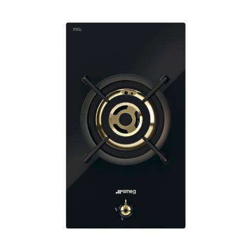 Smeg Domino Gas Hob 30cm 1 Burner Black Glass Ceramic PC31GNO