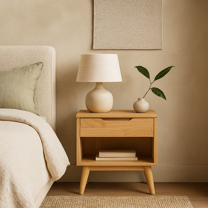 Baxter Ash Wood Bedside Table (45cm)