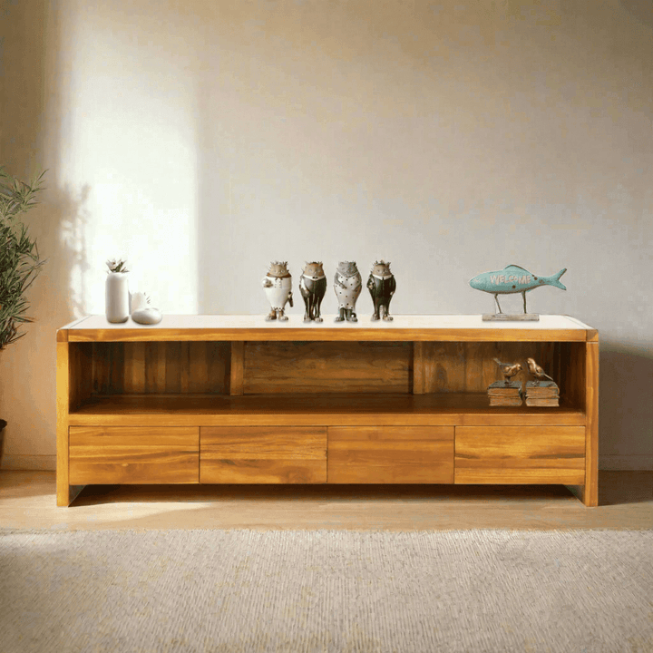 Albertyne Teak Wood Tv Console (180cm)