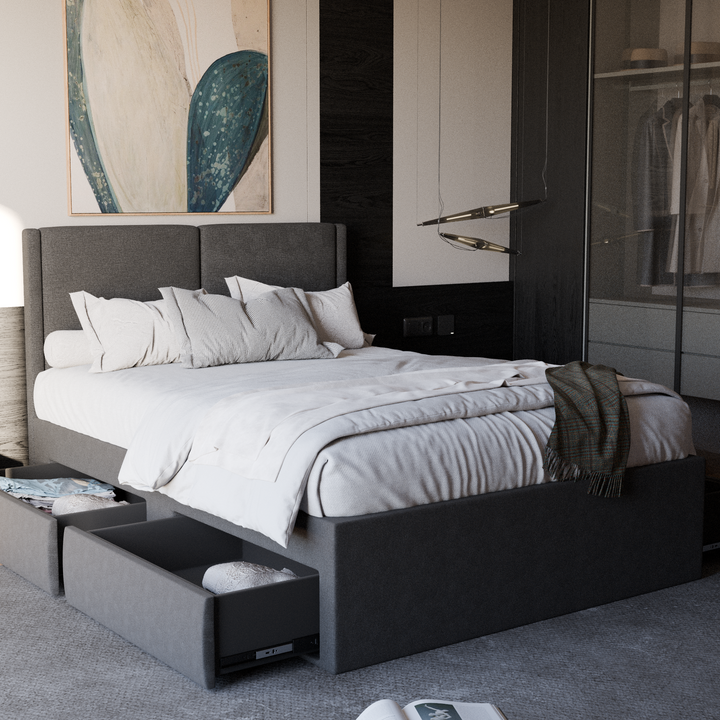 Ashleah Fabric Drawer Bed Frame (Water Repellent)