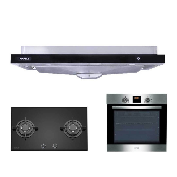 [BUNDLE] Hafele 90cm Semi Integrated Hood 536.88.133 + Hafele 80cm Gas Hob (PUB) 538.01.946 + Hafele 60cm Multifunction Oven 536.07.490