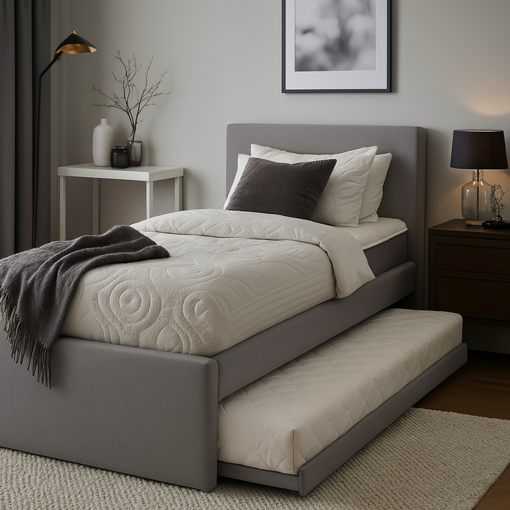 Wanda Fabric 3 in 1 Pull Out Bed (Water Repellent) + Somnuz 6" Memory Foam Mattress