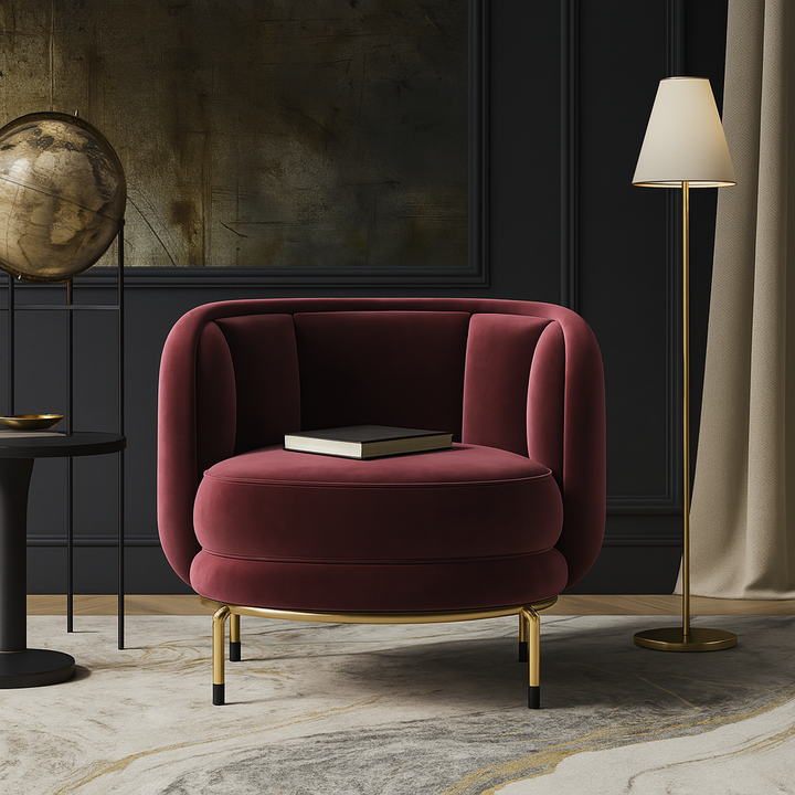 Paladin Velvet Fabric Armchair