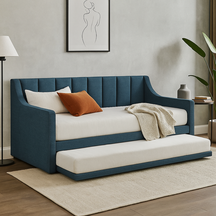 Meredith 3 in 1 Fabric Daybed Pull Out Bed Frame (Water Repellent)