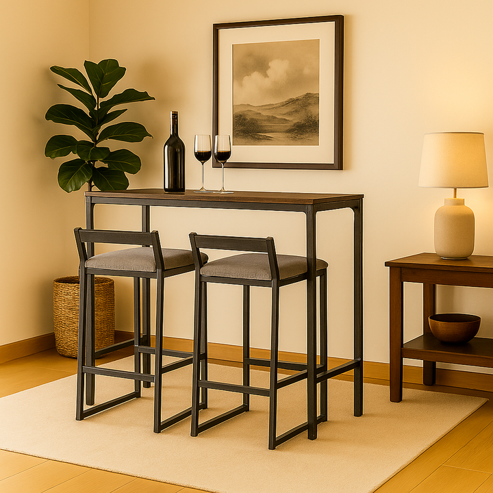 Tybalt Wooden Bar Table Set (1+2)