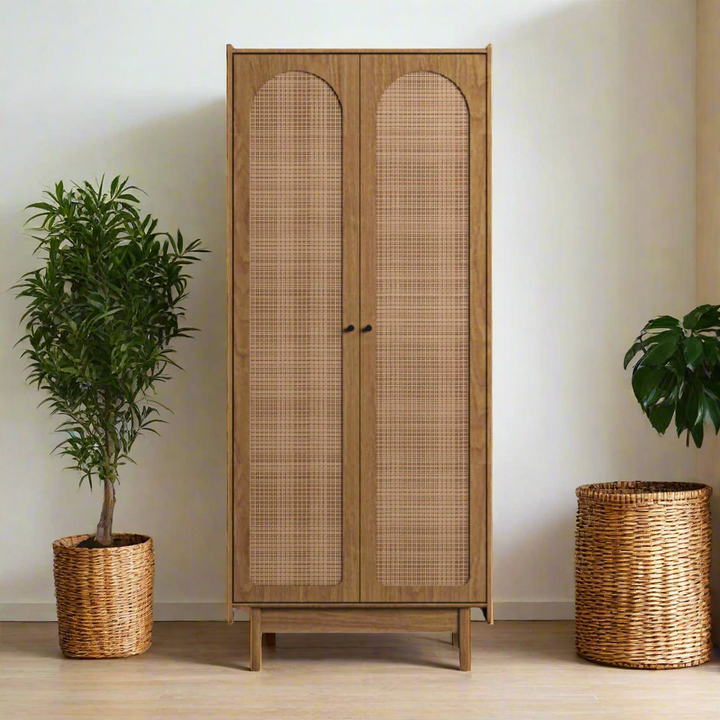 Zoya 2 Door Rattan Wardrobe (82cm)