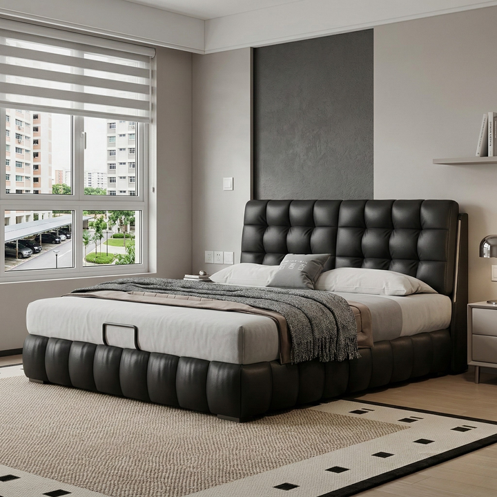 Evren Leather Bed Frame