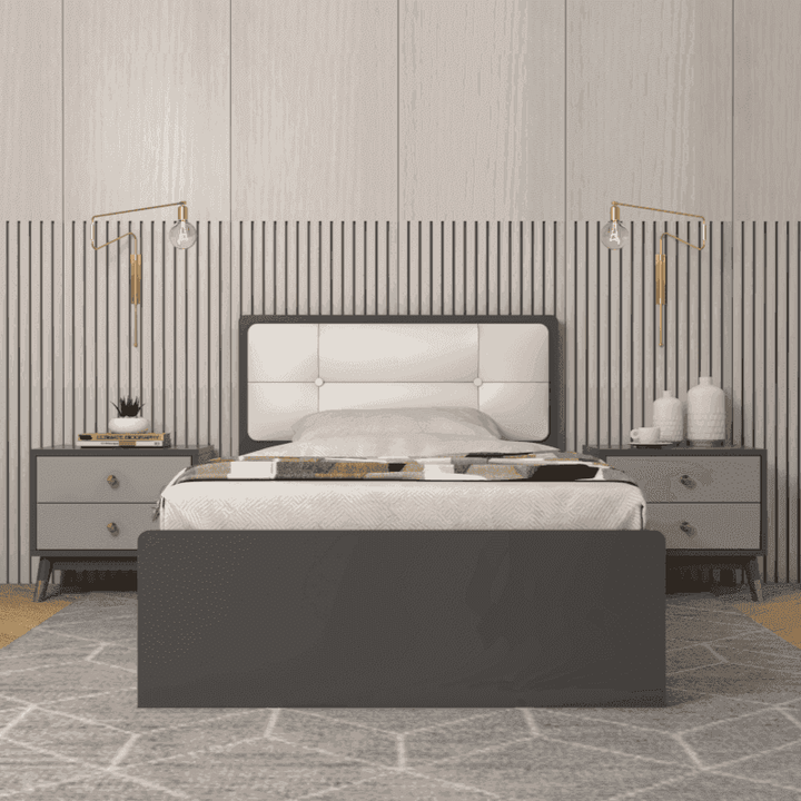 Zion Faux Leather Drawer Bed