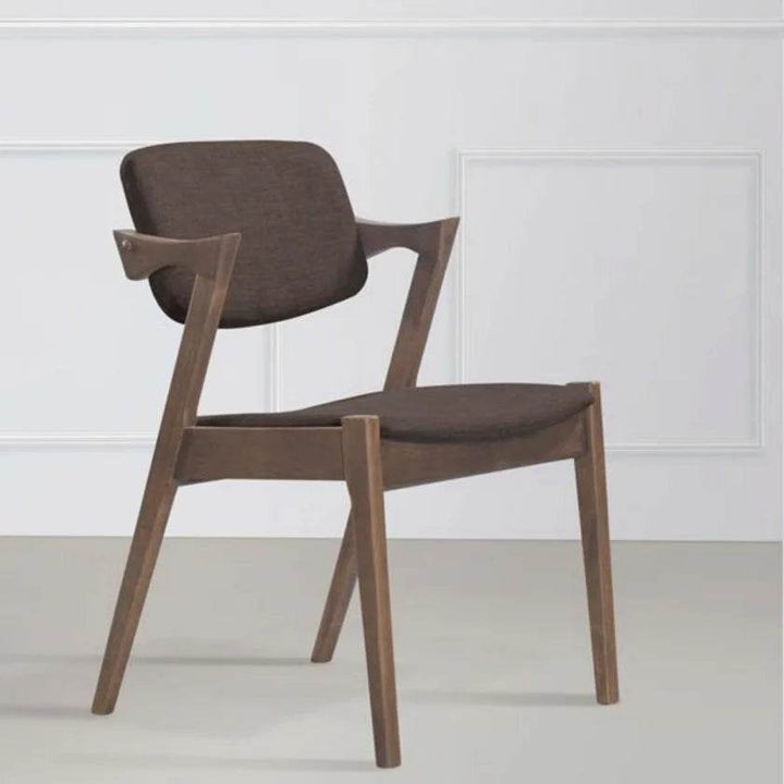 Gemma Brown Fabric Wooden Dining Chair