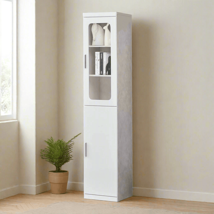 Saphira Slim White Bookshelf