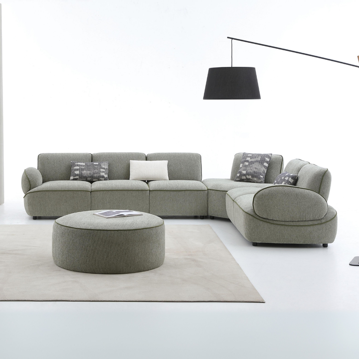 Larino Sectional L-Shaped Fabric Sofa