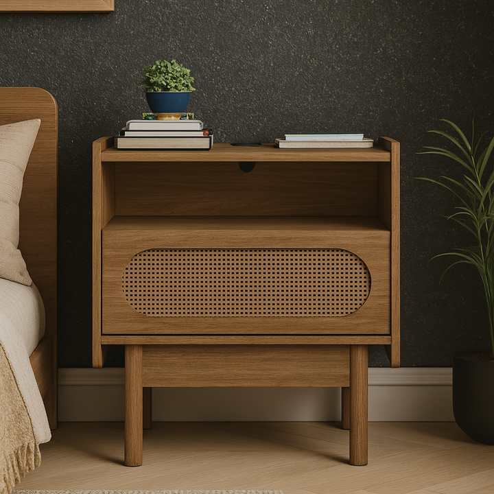 Zoya Rattan Side Table (48cm)