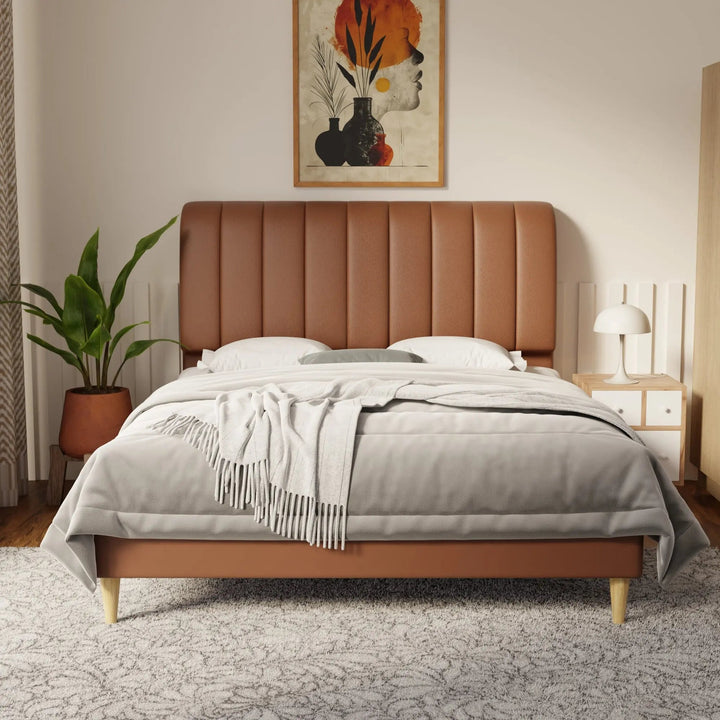 Kuro Faux Leather Bed Frame (Pet Friendly) by Somnuz