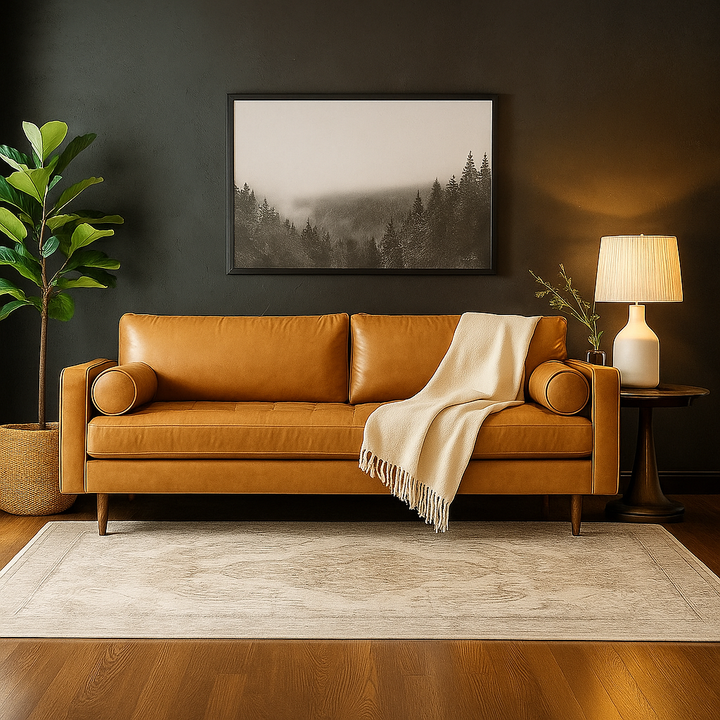Ashla Faux Leather Sofa