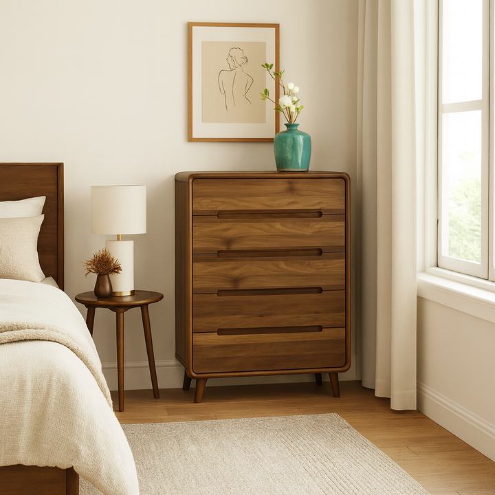 Carelle Wooden Chest Of Drawer (5 Tier, 88cm)