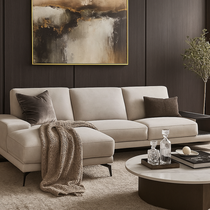 Aldo Fabric L-Shaped Sofa (Water Repellent & Pet Friendly)