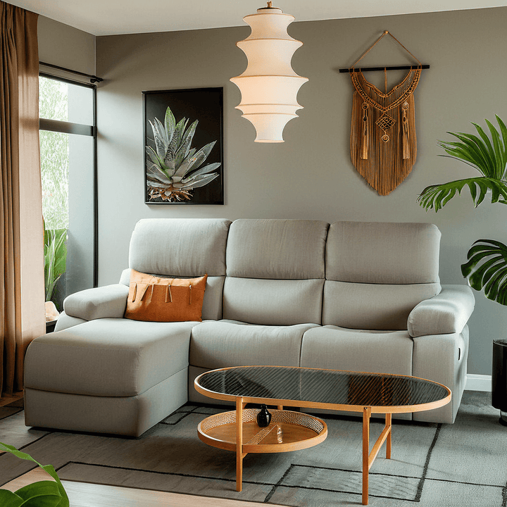 Kalmer Fabric Recliner L-Shaped Sofa