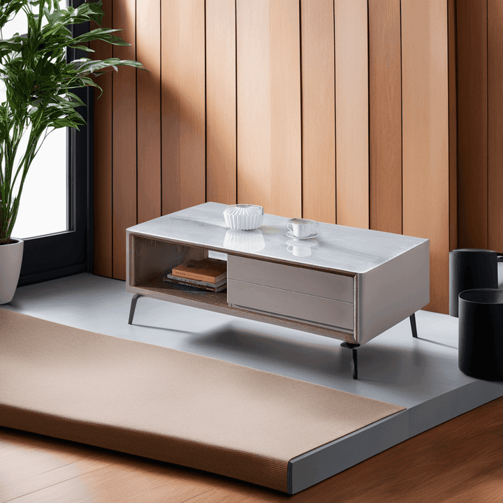 Oberon Coffee Table with Microcrystalline Glass Top (120cm)