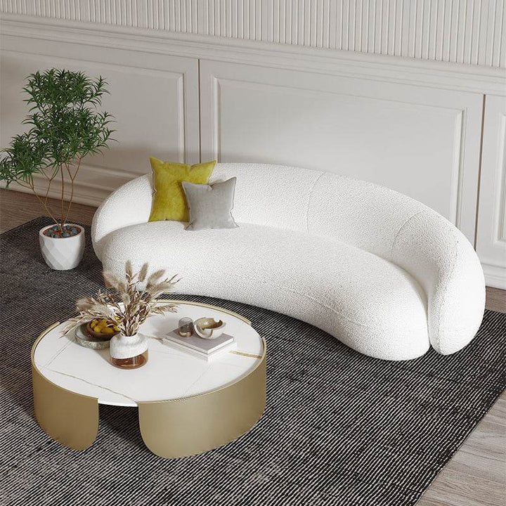 Iris Boucle Fabric Sofa in Cream