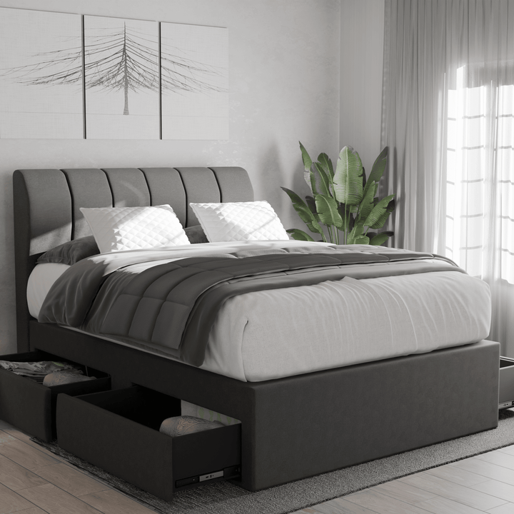 Kazura Fabric Drawer Bed Frame