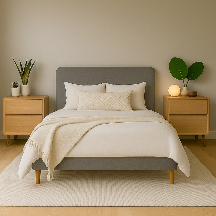 Campo Bedframe (Water Repellent) + Somnuz® Comforto Bamboo Fabric Latex Individual Pocketed Spring Mattress Package