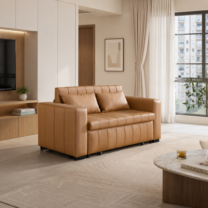 Arvessa Faux Leather Sofa Bed