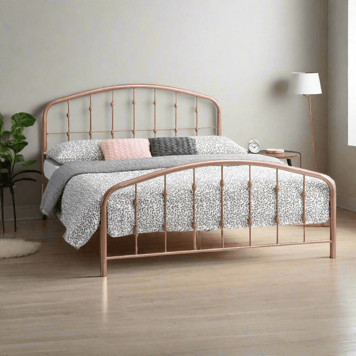 Seraphim Rose Gold Metal Bed (Queen)