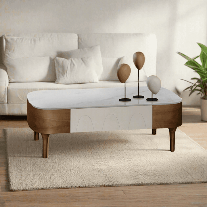 Grant Coffee Table with Crystalised Stone Top