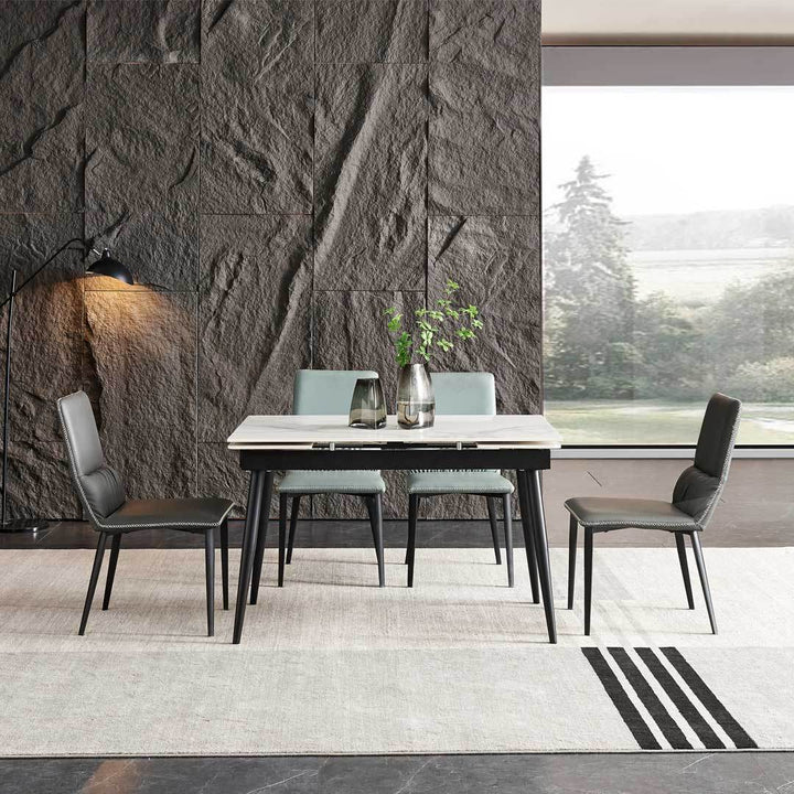 Catharina Glossy Sintered Stone Extendable Dining Table