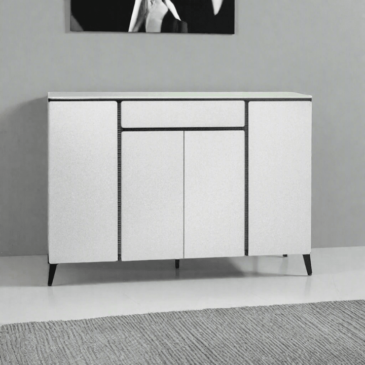 Malcy 4 Door White Shoe Cabinet
