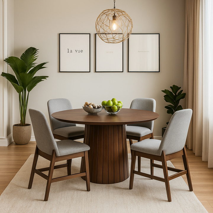 Jaelis Round Wooden Dining Table