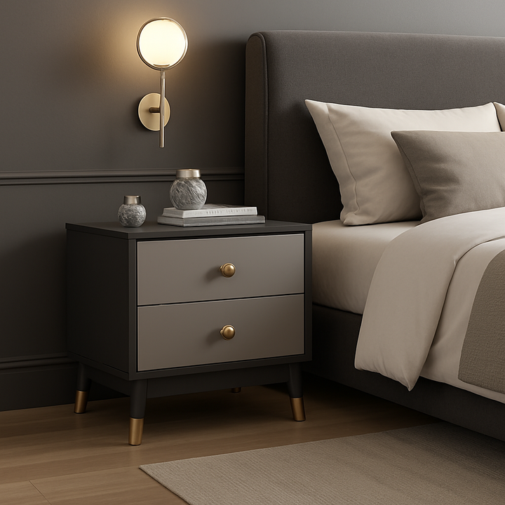 Zion Grey Bedside Table (55cm)