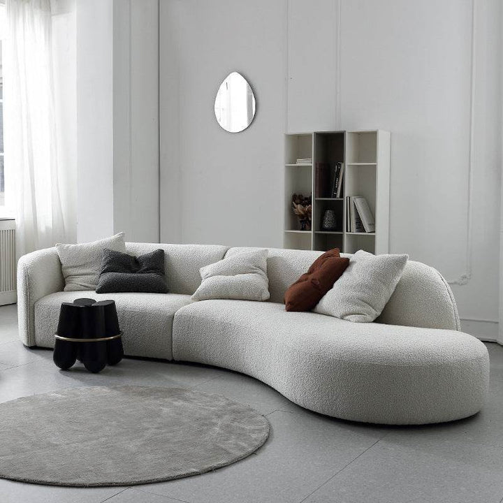 Cedar Boucle Fabric Sofa in Light Grey