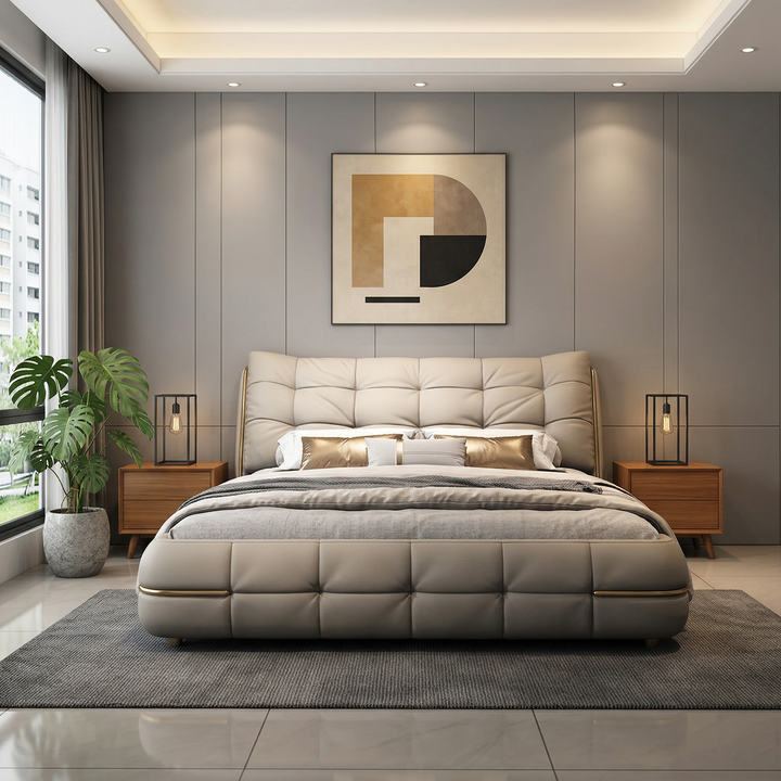 Alvera Leather Bed Frame