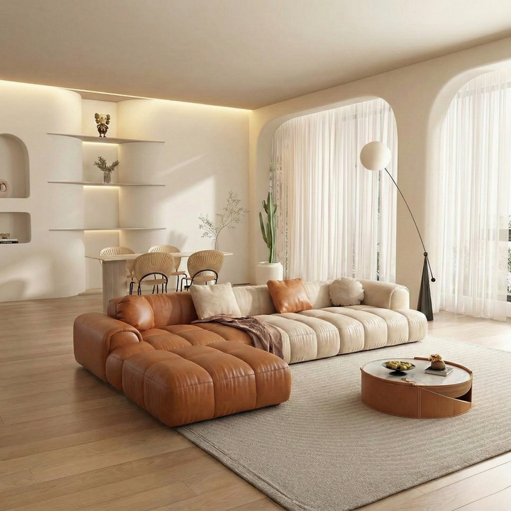 Fabienne Faux Leather Sofa