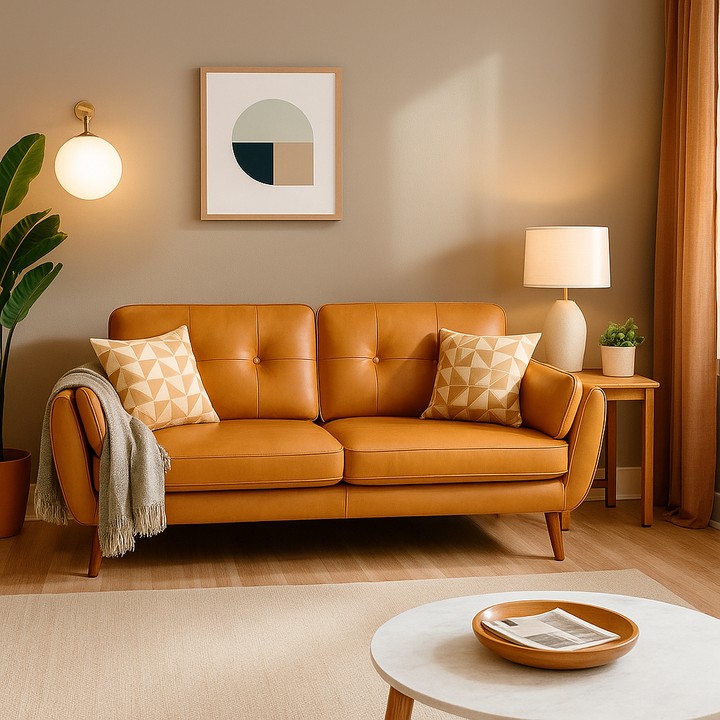 Heather Faux Leather Sofa