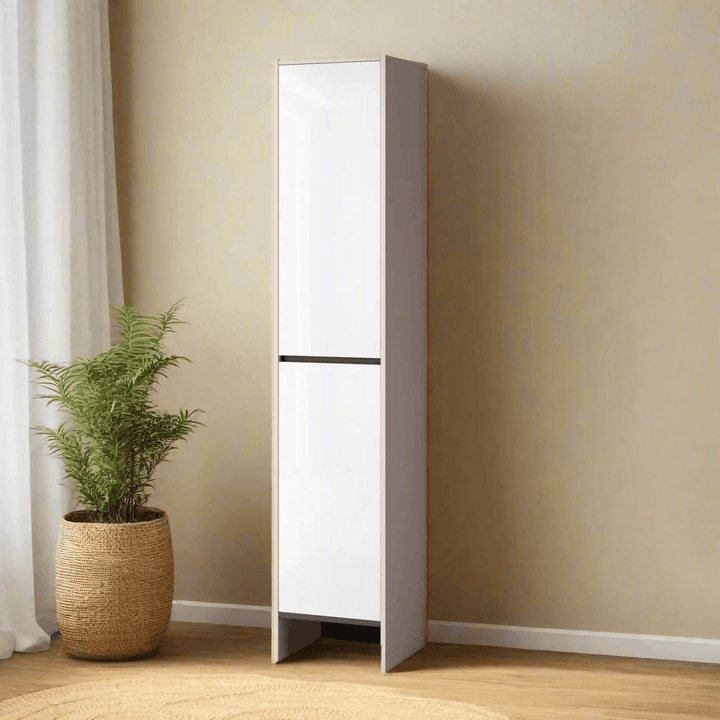 Clarisse Tall White Shoe Cabinet (37cm)